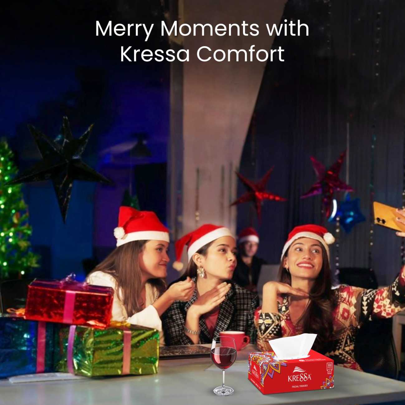 Kressa 2 Ply Facial Tissue Festive Box, 100 Pulls Per Box - image 8