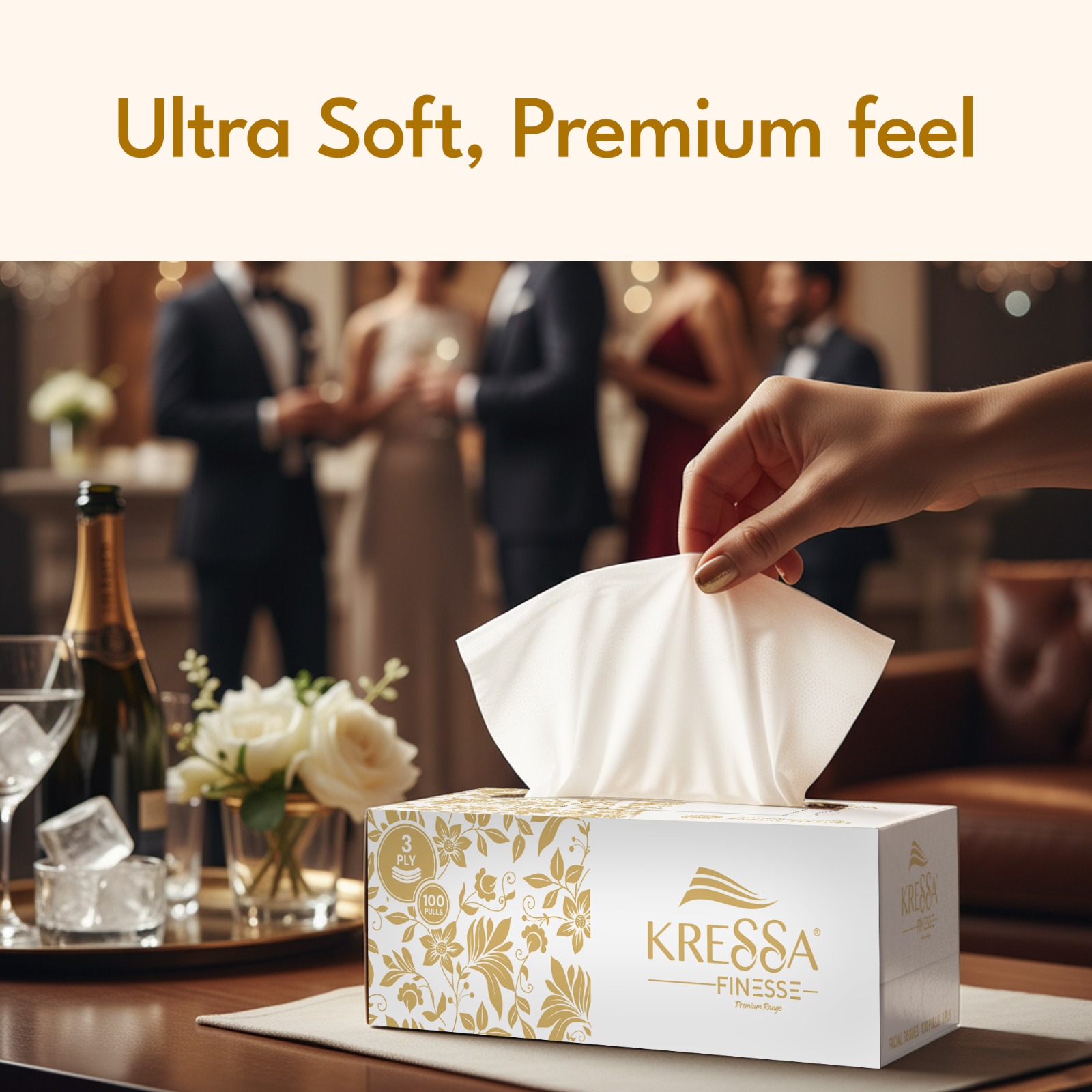 Kressa Ultrasoft 3Ply Face Tissue Box, 100 Pulls Per Box - image 6