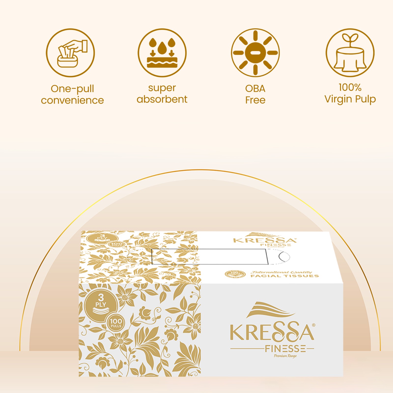 Kressa Ultrasoft 3Ply Face Tissue Box, 100 Pulls Per Box - image 8
