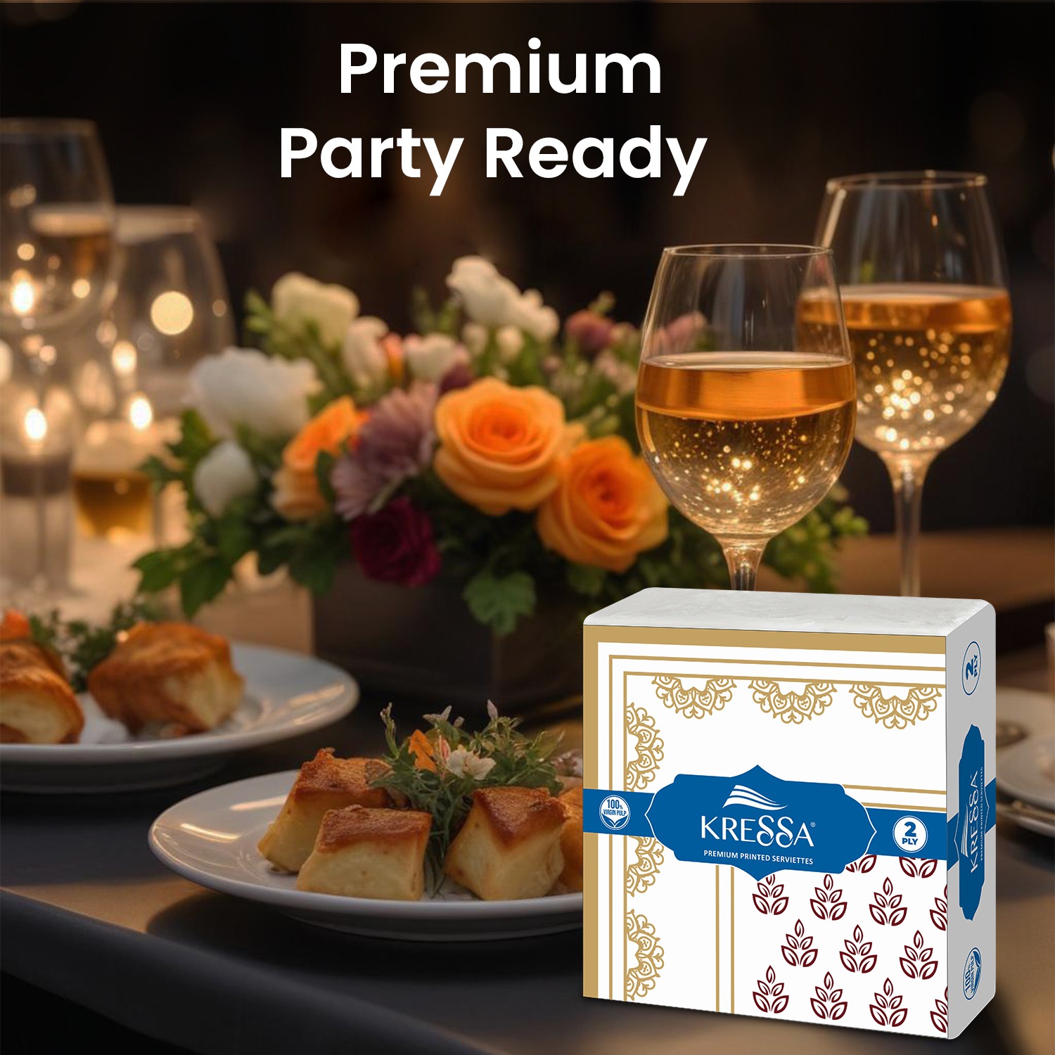 Kressa Premium Printed Napkins 40x40 cm (Heritage Prints), 2Ply Printed Tissue Paper - image 5