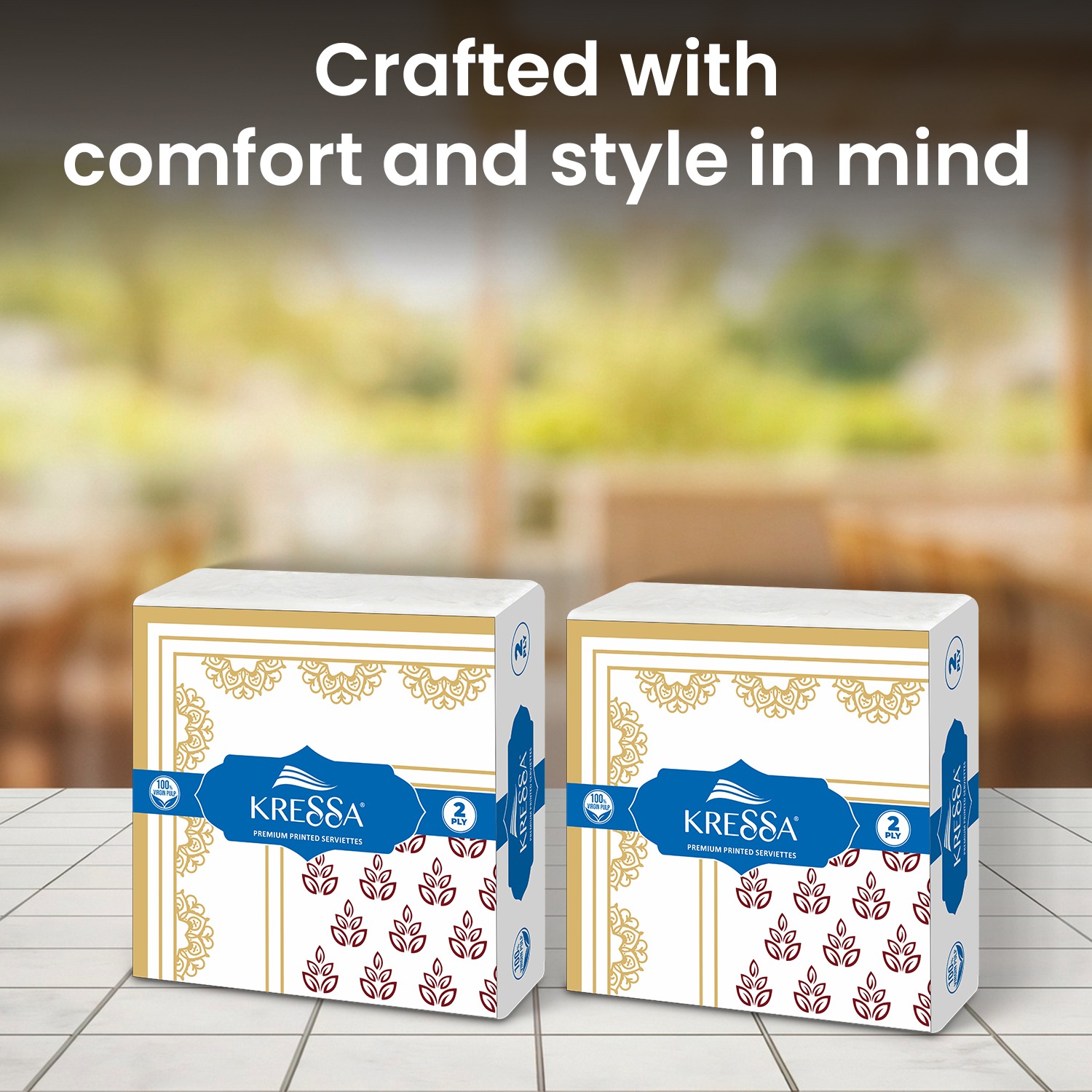 Kressa Premium Printed Napkins 40x40 cm (Heritage Prints), 2Ply Printed Tissue Paper - image 4
