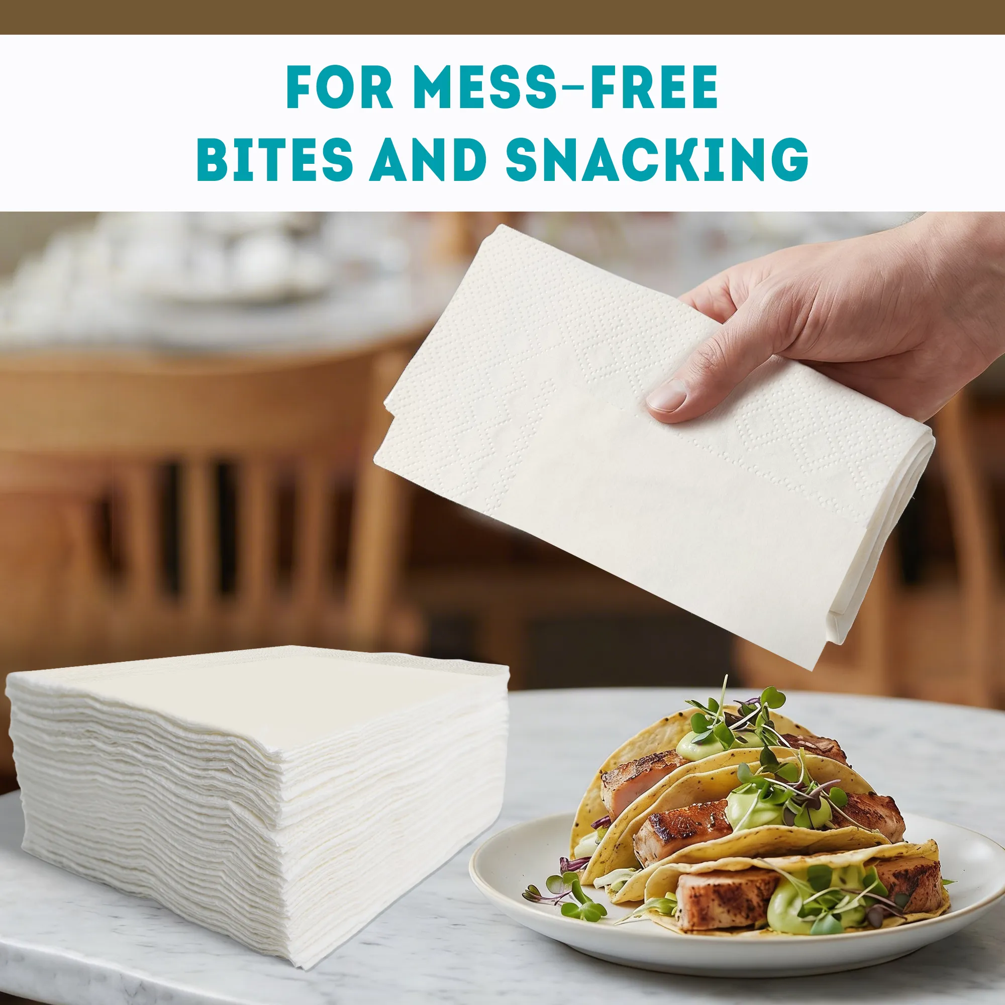 Kressa Premium 2 Ply Paper Napkins (40X40 cm), 50 Pulls Per Pack - image 4