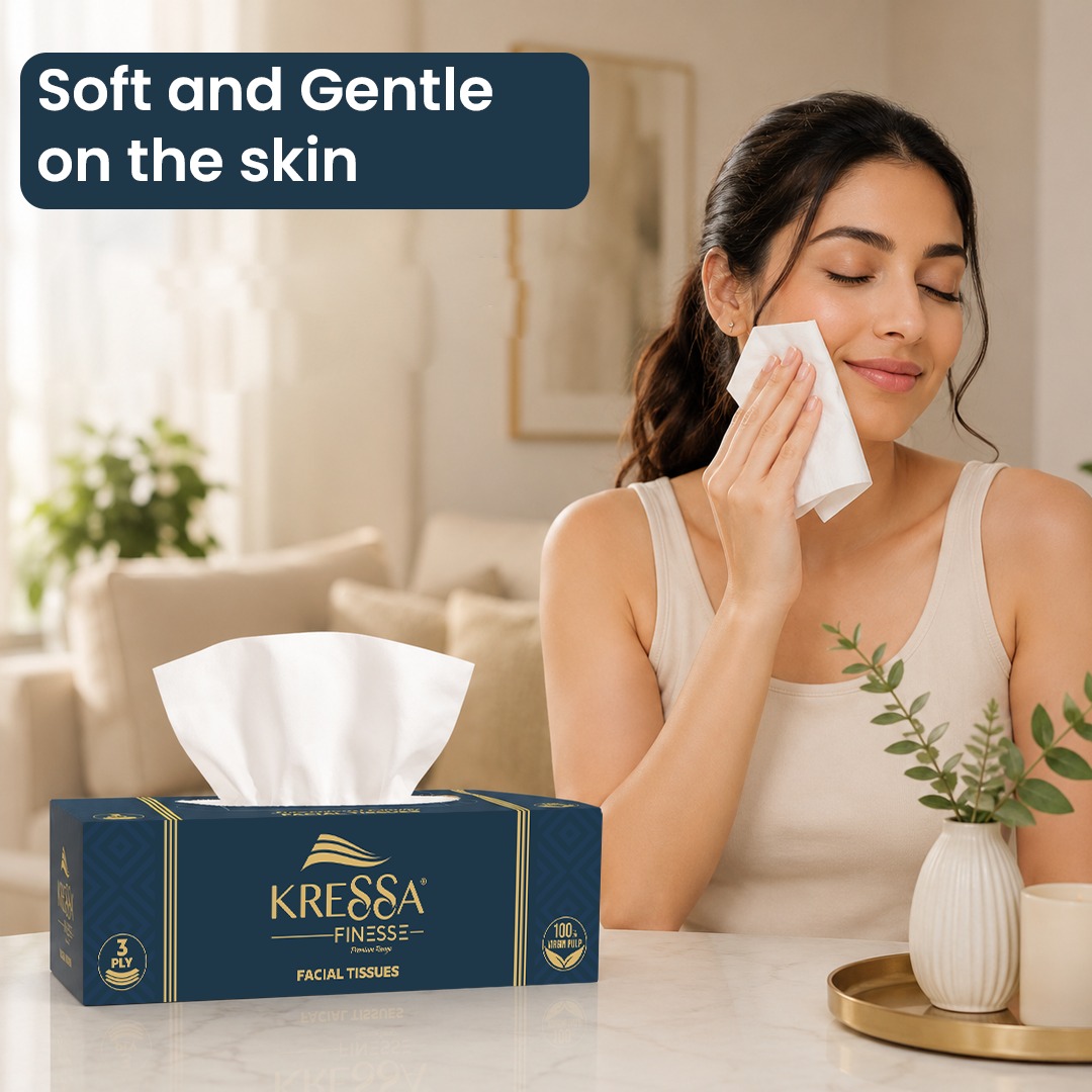 Kressa 3 Ply Face Tissue Box, 80 Pulls Per Box - image 2