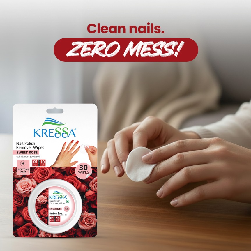 Kressa Acetone-Free Nail Polish Remover Wipes, Sweet Rose - image 2