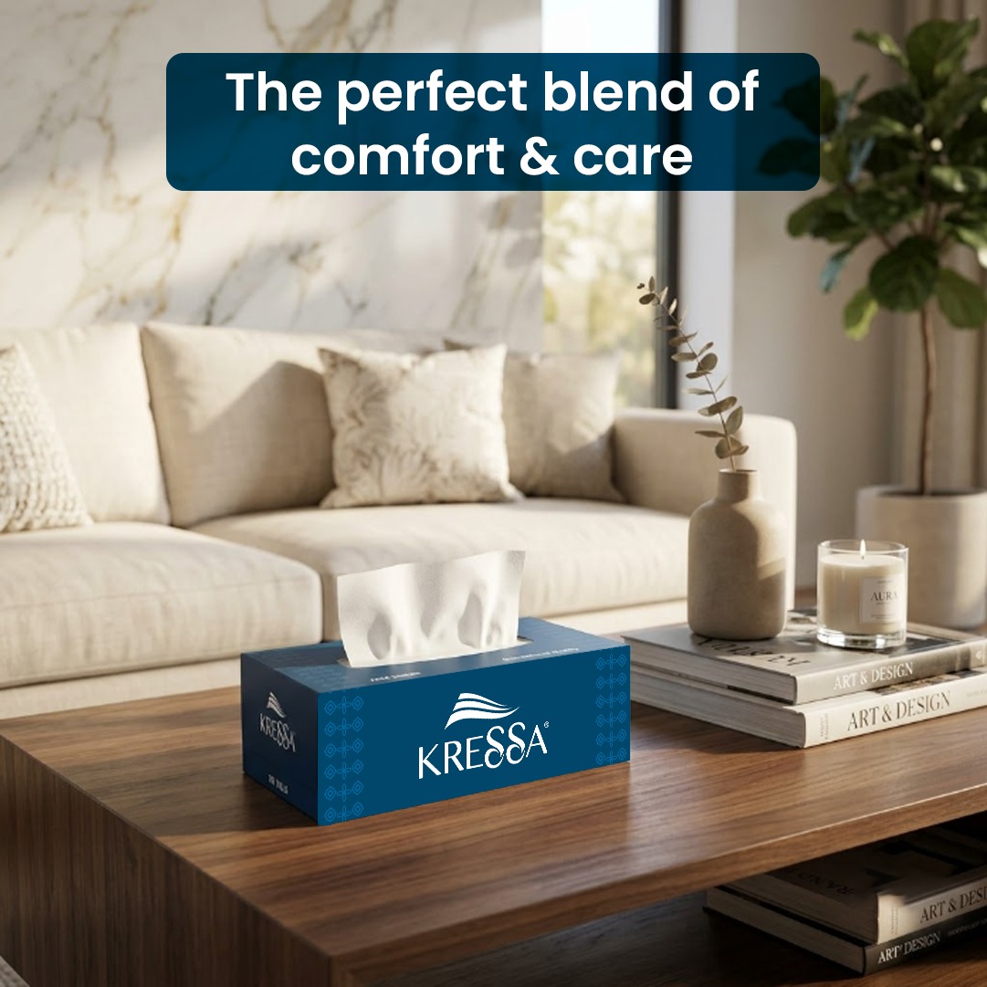 Kressa 2 Ply Face Tissues, Virgin Pulp, Ultra Soft, 100 Pulls Per Box - image 2