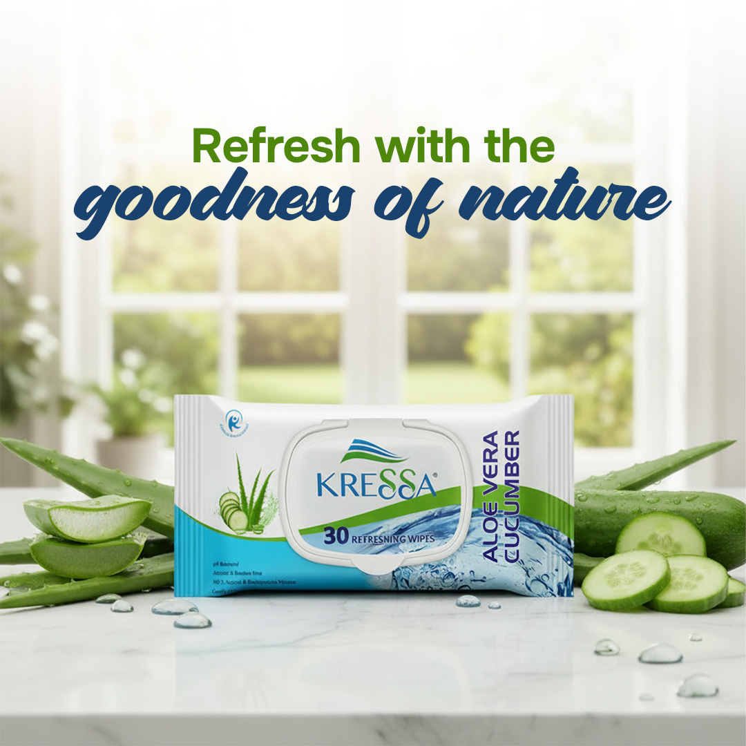 Kressa Face Wipes with Aloe Vera & Cucumber, 30 Wipes Per Pack - image 2