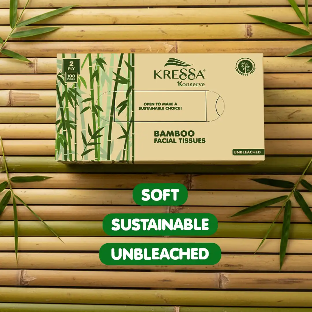 Kressa Konserve Bamboo Face Tissue, 2 Ply, 100 Pulls Per Box - image 2