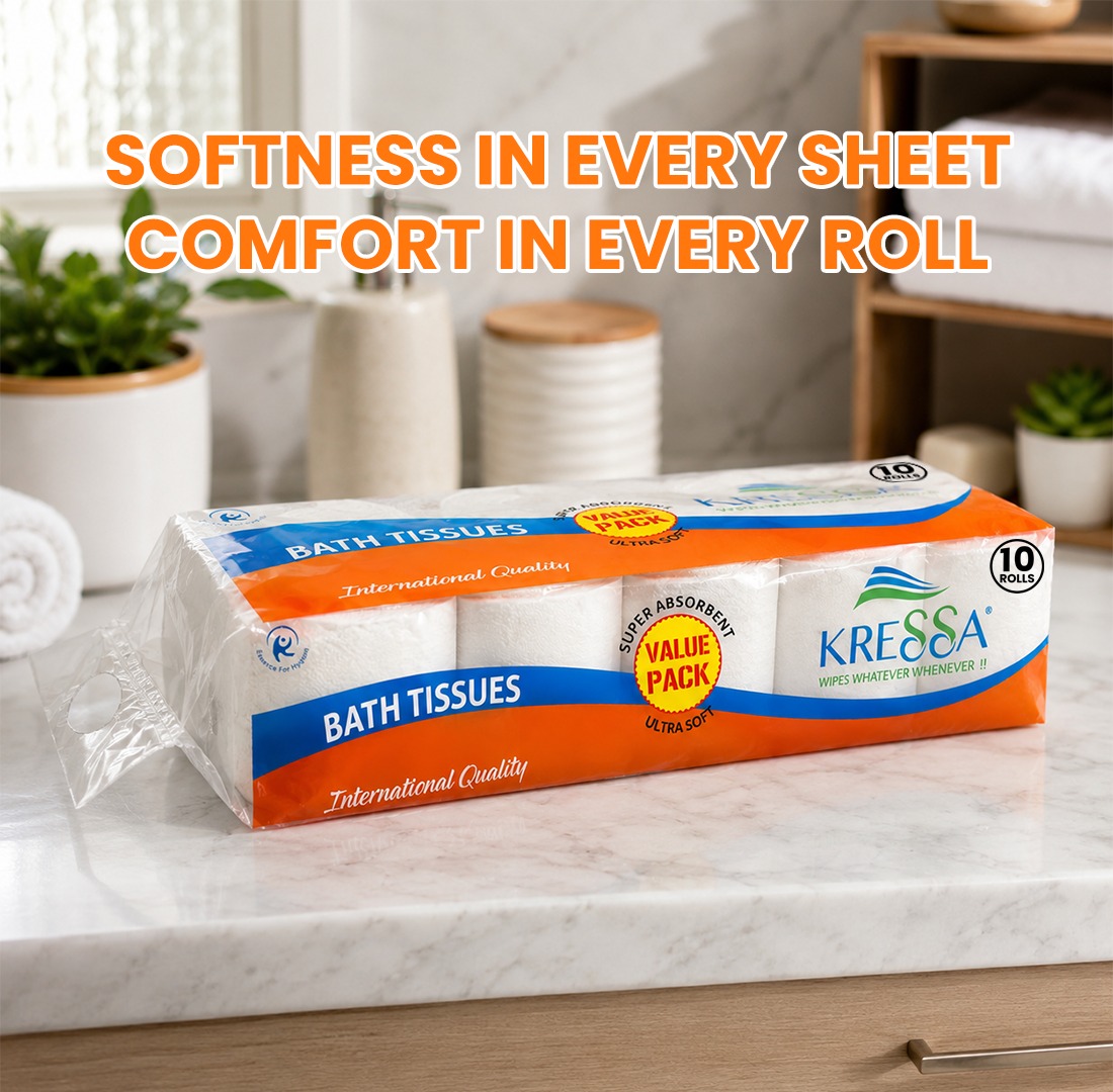 Kressa Bathroom Tissue Roll, 2 Ply, 10 Rolls x 200 Pulls Per Roll - image 3