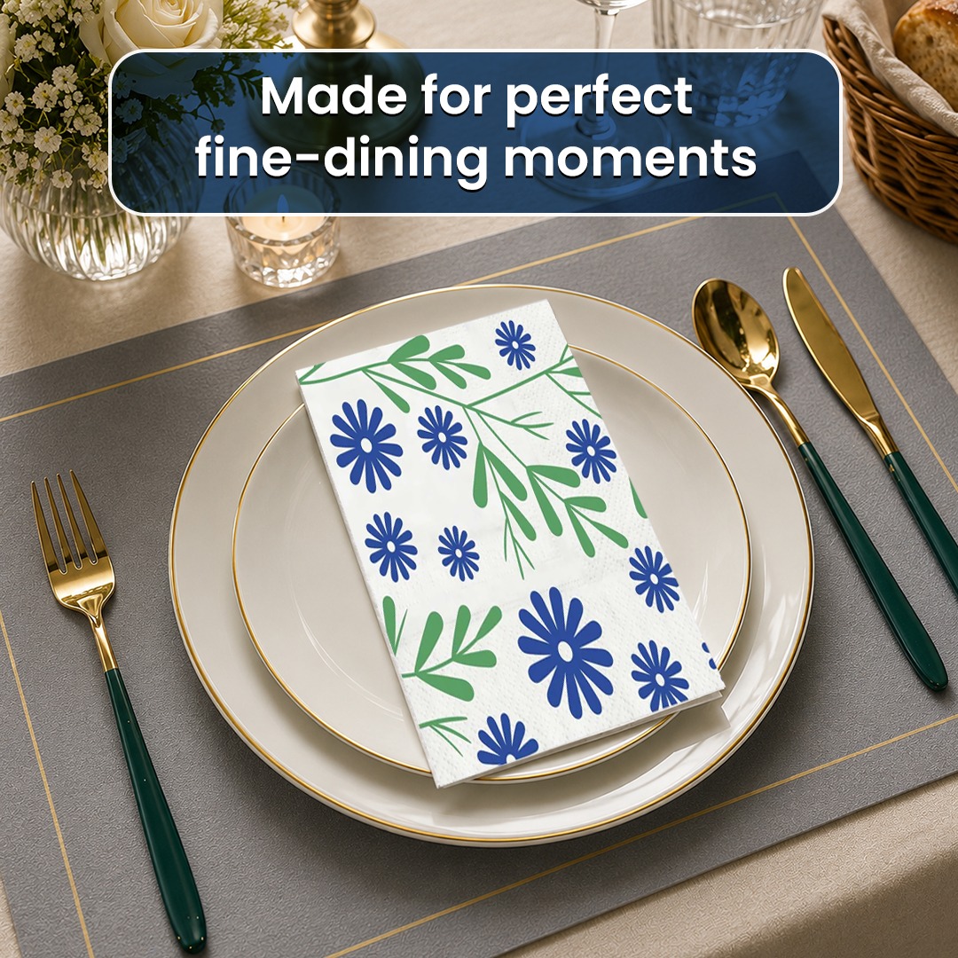 Kressa Printed Paper Napkins For Party, 2 Ply 50 Pulls per Pack Printed Tissue Paper - image 3