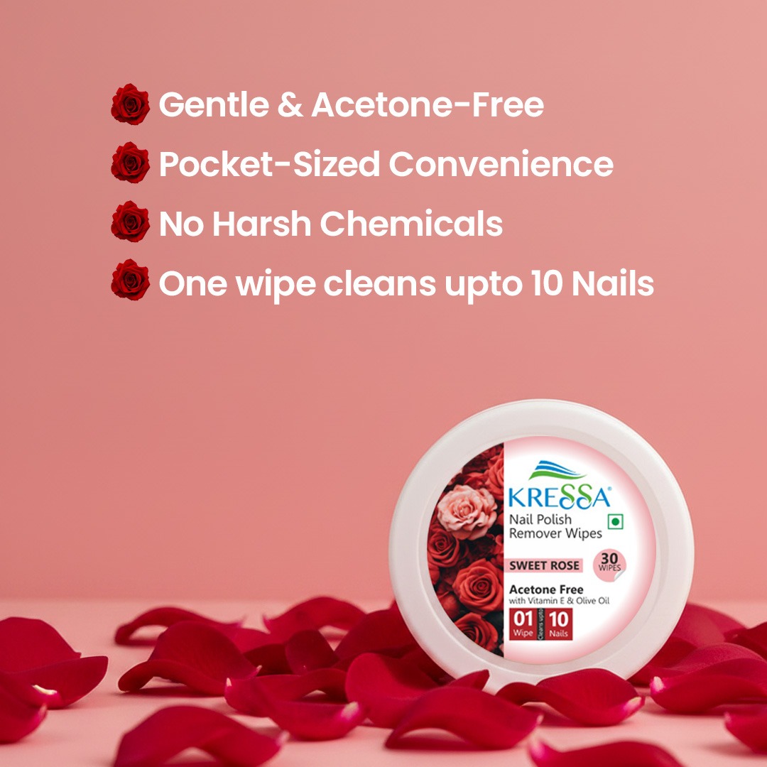 Kressa Acetone-Free Nail Polish Remover Wipes, Sweet Rose - image 3