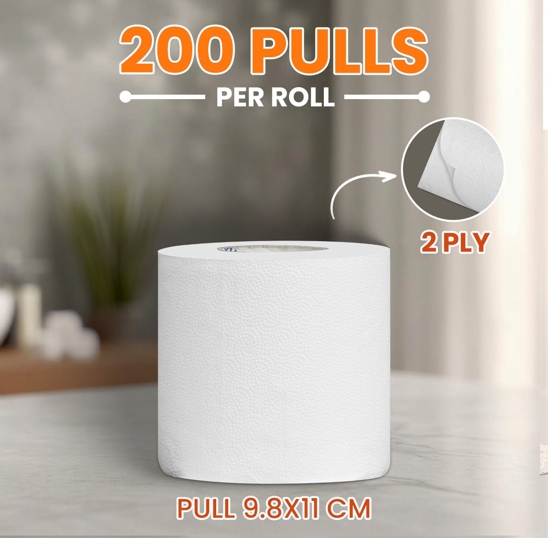 Kressa Bathroom Tissue Roll, 2 Ply, 10 Rolls x 200 Pulls Per Roll - image 4
