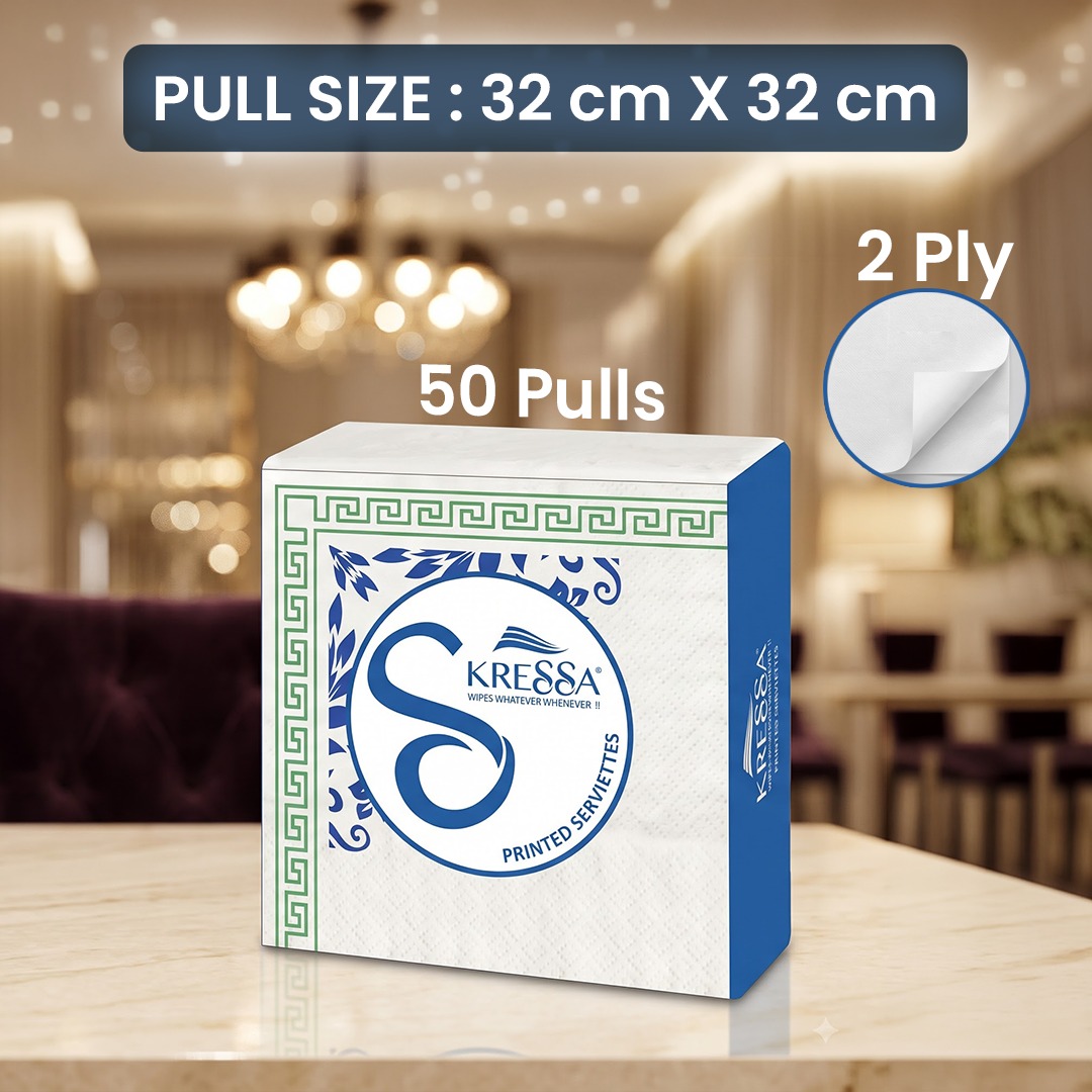Kressa Printed Napkins For Party (Classic Prints), 2Ply 50 Pulls per Pack Printed Tissue Paper - image 4