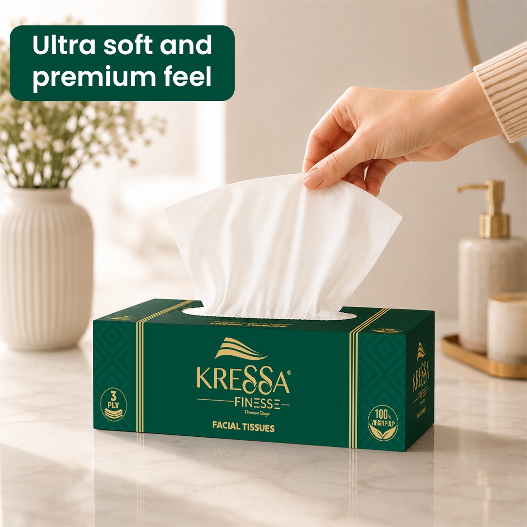 Kressa 3 Ply Face Tissue Box (Emerald Green), 80 Pulls Per Box - image 4