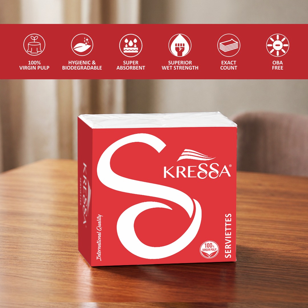 Kressa Paper Napkin, 30X30 CM 1Ply, 100 Pulls - image 2