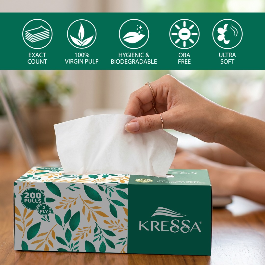 Kressa 2 Ply Face Tissues, 200 Pulls Per Box - image 7
