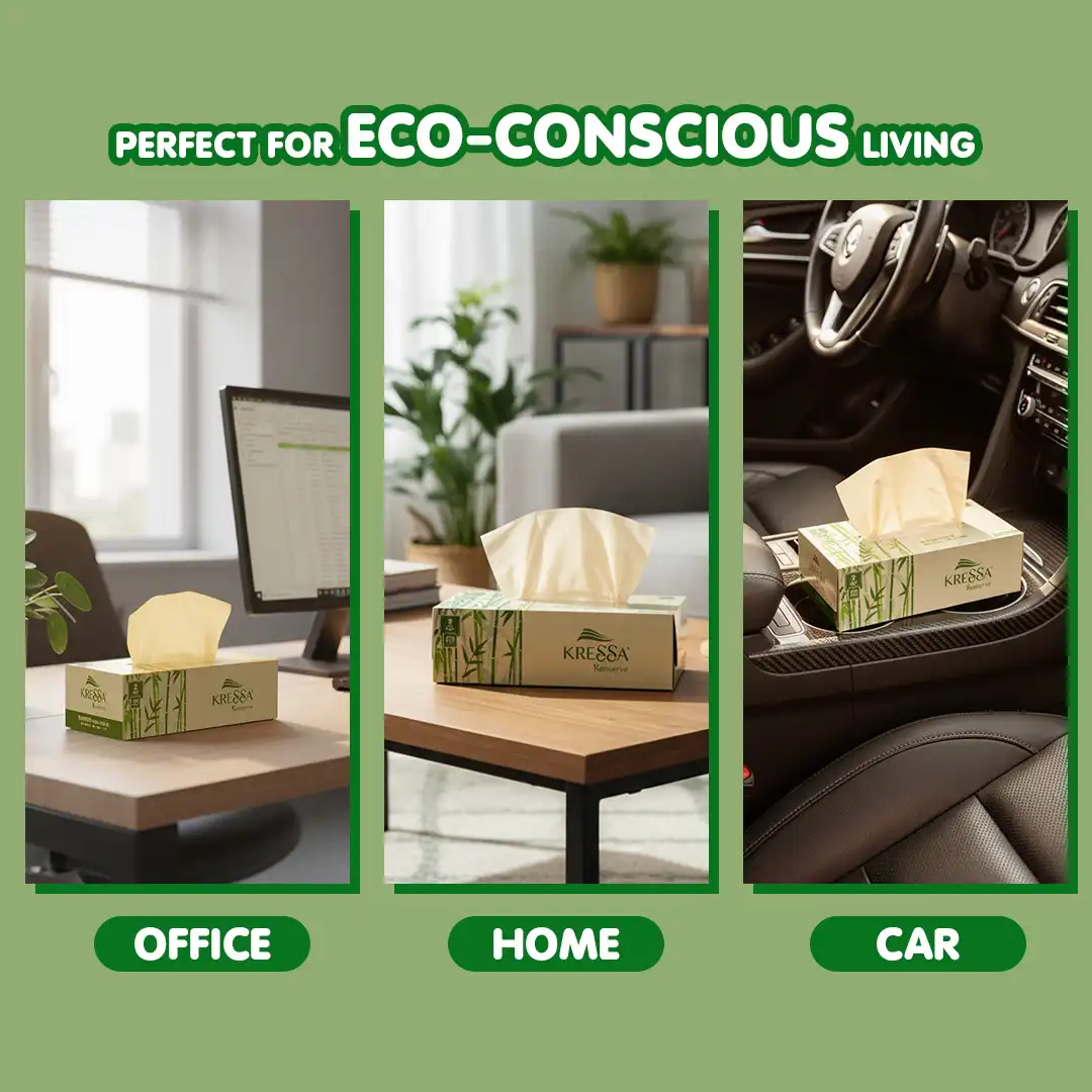 Kressa Konserve Bamboo Face Tissue, 2 Ply, 100 Pulls Per Box - image 6