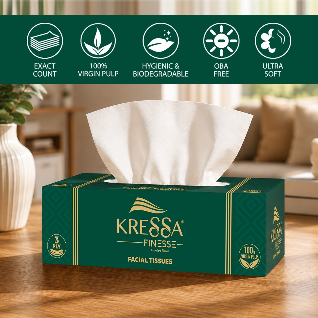 Kressa 3 Ply Face Tissue Box (Emerald Green), 80 Pulls Per Box - image 6