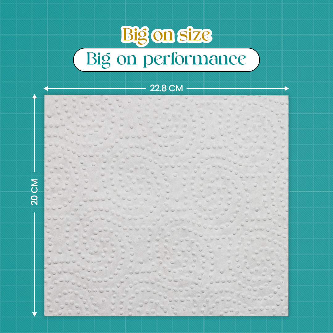 Kressa Kitchen Towel Roll 2in1, 2Ply, 120 Pulls Per Roll - image 6