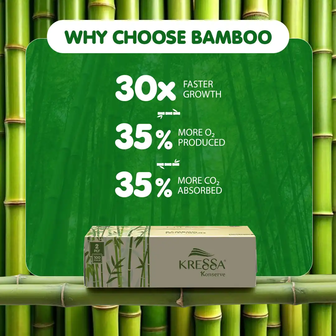 Kressa Konserve Bamboo Face Tissue, 2 Ply, 100 Pulls Per Box - image 7