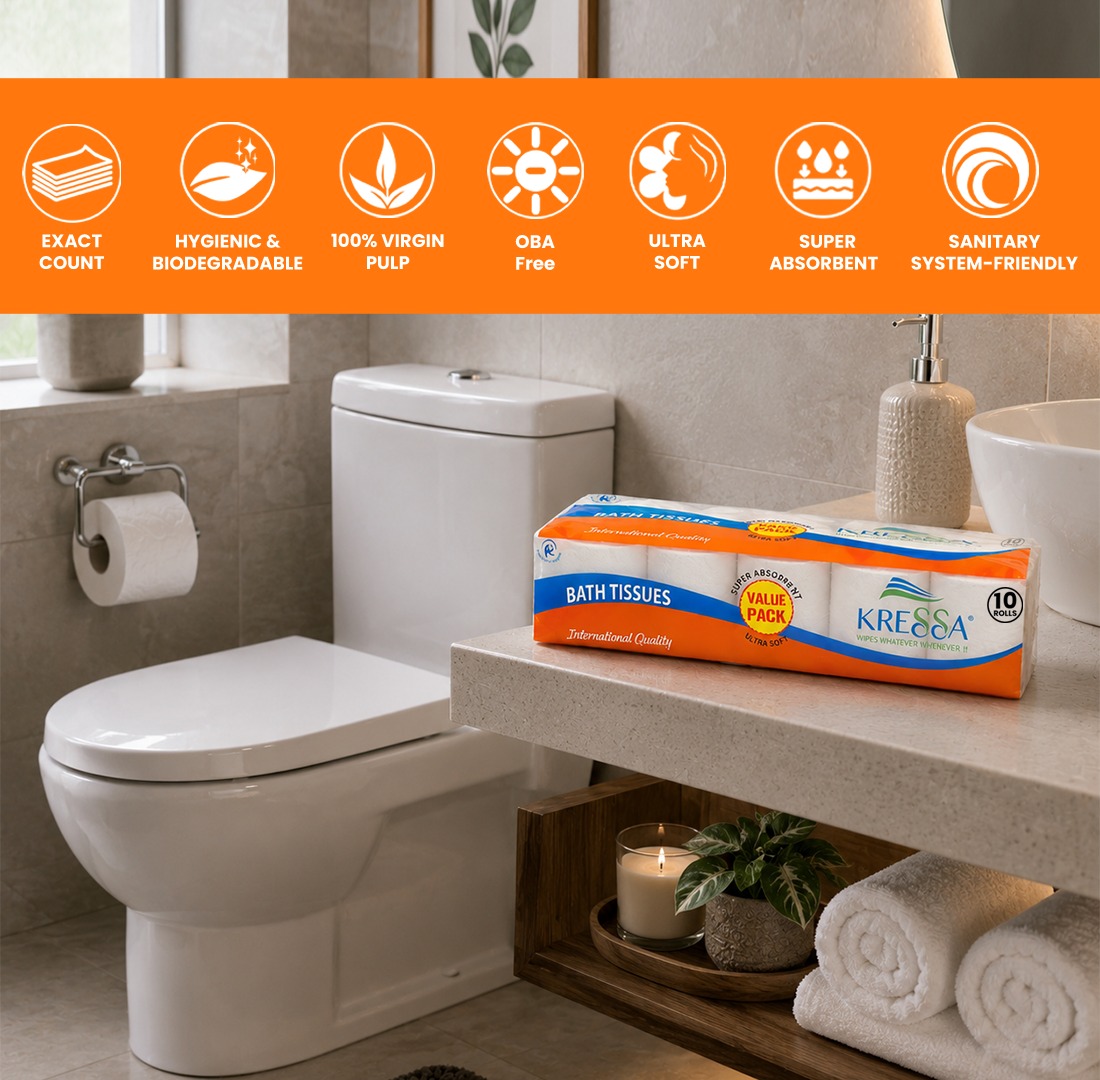 Kressa Bathroom Tissue Roll, 2 Ply, 10 Rolls x 200 Pulls Per Roll - image 7