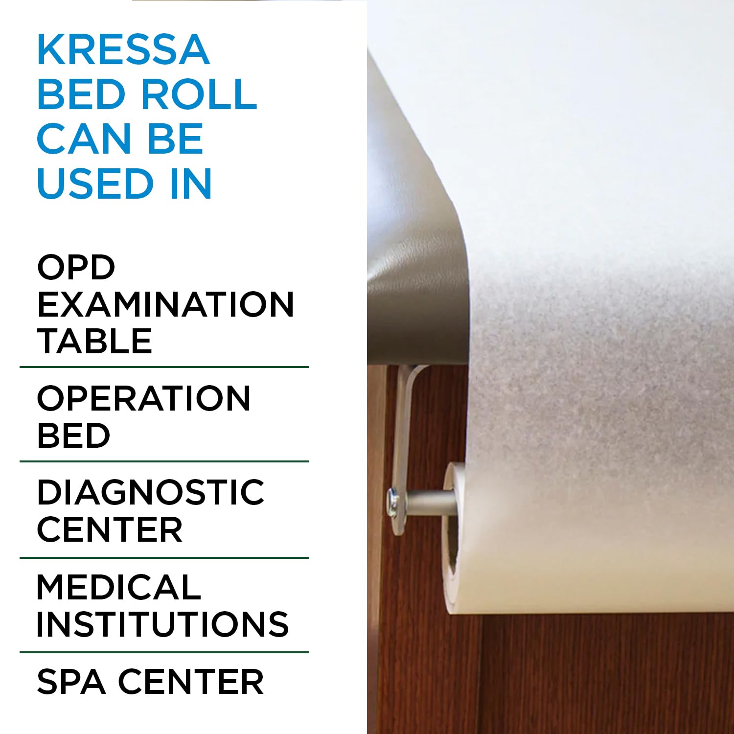 Kressa Hospital Bed/Couch Roll, Width 55 cm, 100 Meters Per Roll, Virgin Paper, Unbleached, Chlorine Free - image 3
