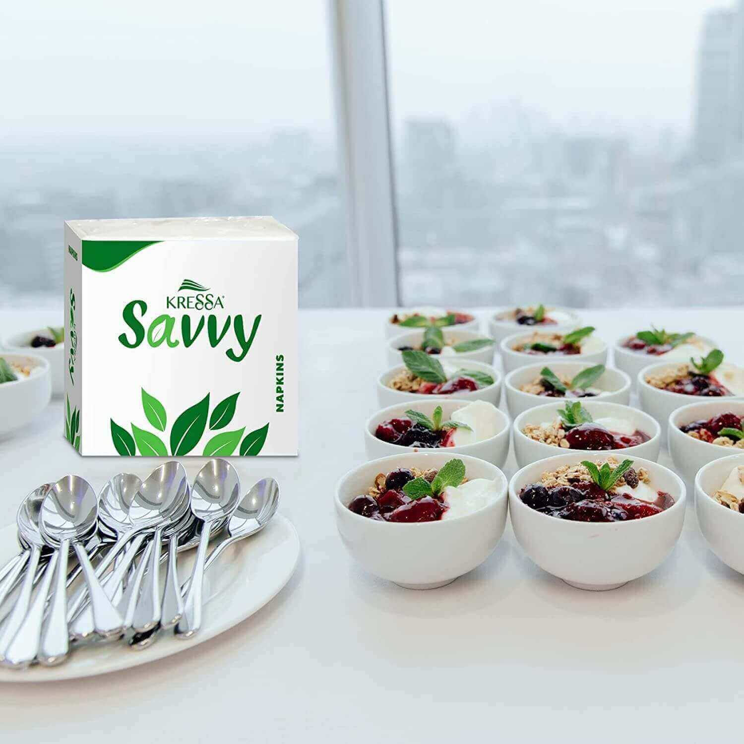 Kressa Savvy Tissue Paper Napkins, 1Ply, 70 Pulls Per Pack - image 3