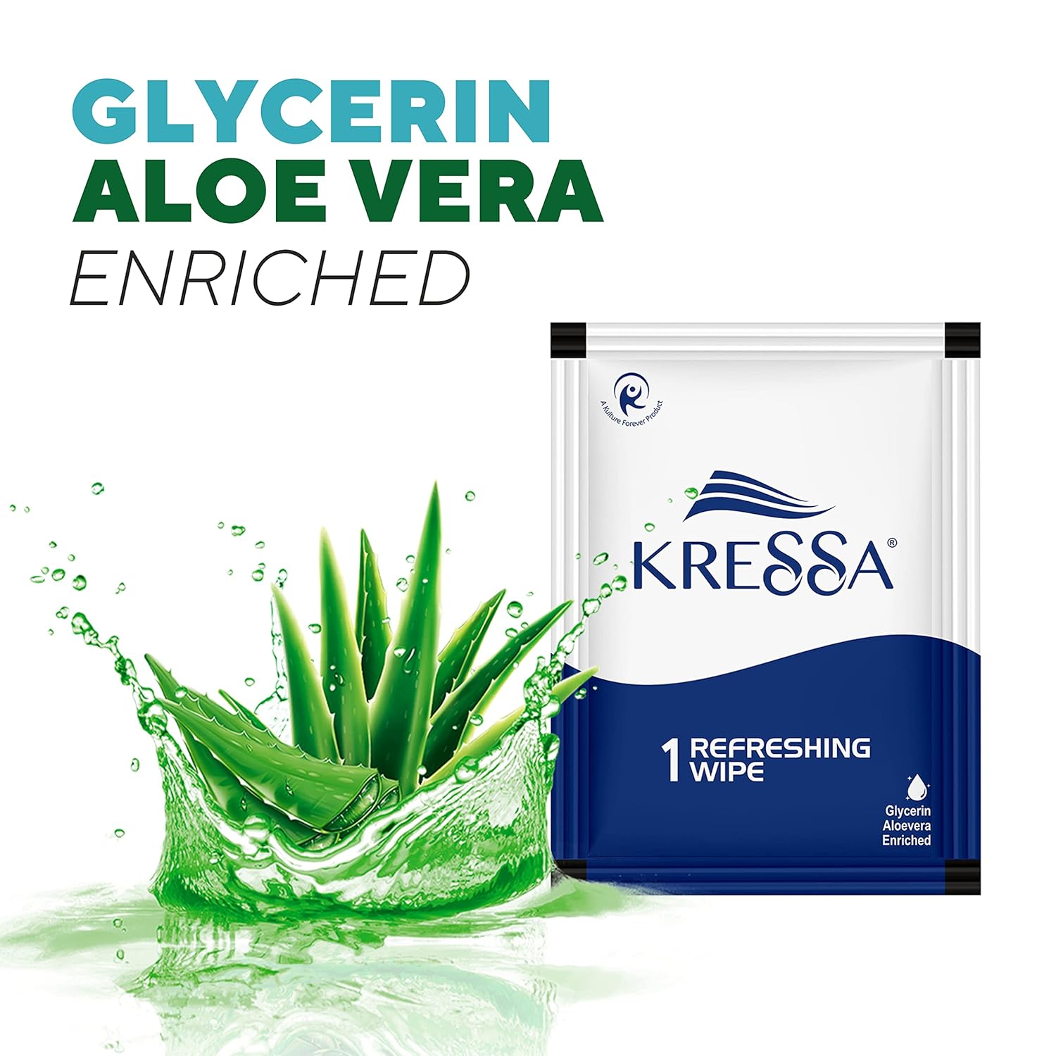 Kressa Refreshing and Cleansing Wet Wipes, pH Balanced, Individually Packed Single Wipes - image 2