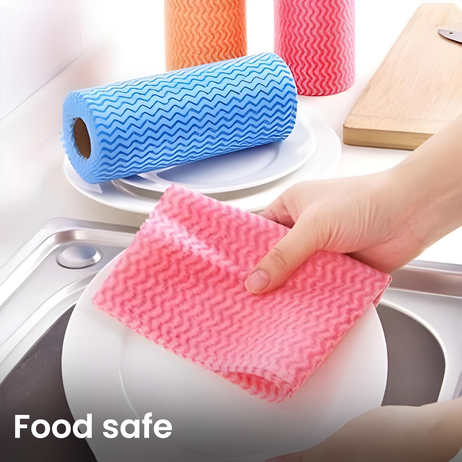 Kressa Non Woven Kitchen Towel Roll, Reusable & Super Absorbent - image 9