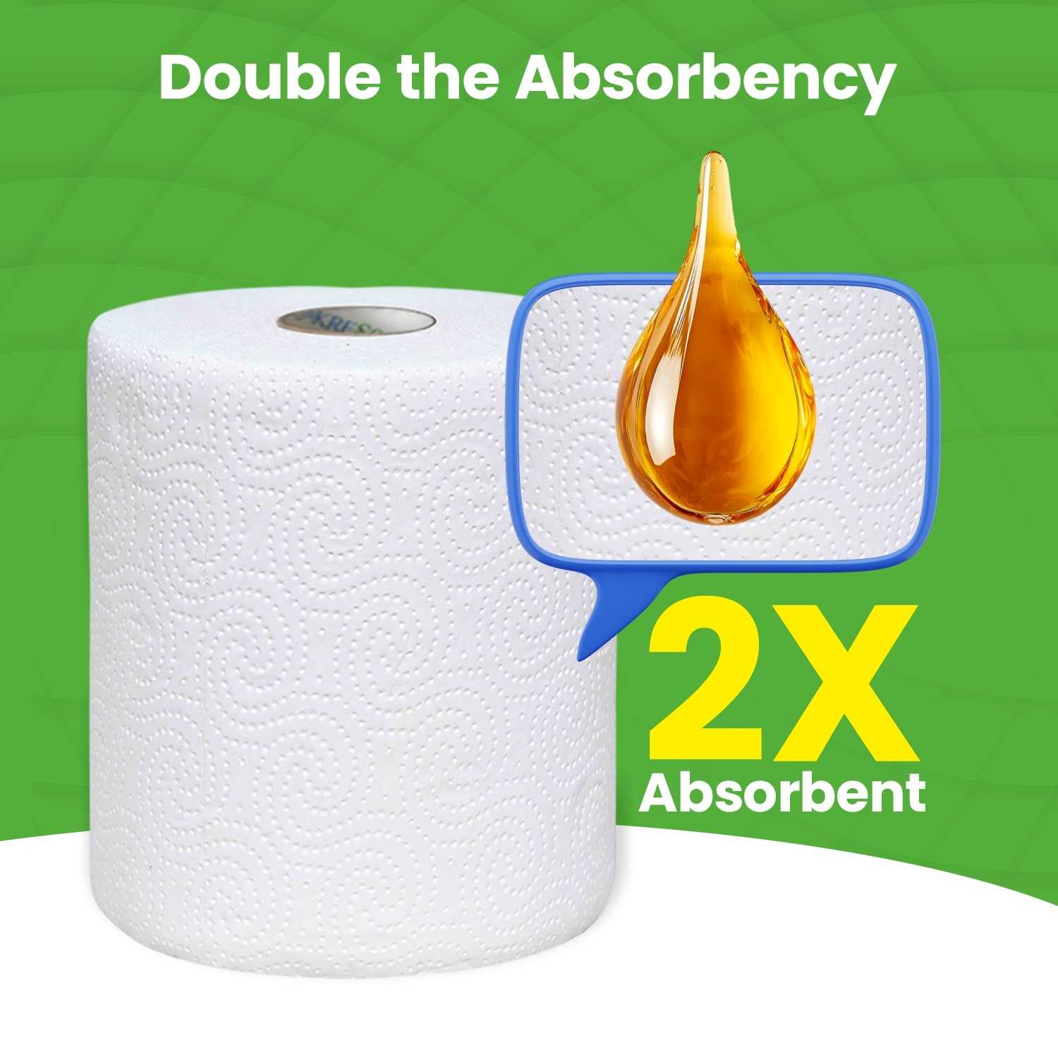 Kressa Jumbo Multipurpose Kitchen Tissue Roll, 2Ply, 300 Sheets Per Roll - image 6