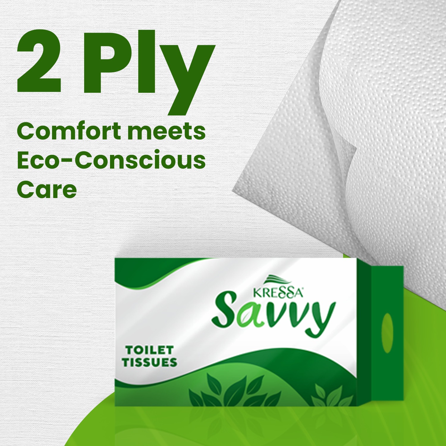 Kressa Savvy 2 Ply Toilet Paper Roll, 6 Rolls x 180 Pulls Per Roll - image 3