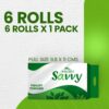 Kressa Savvy 2 Ply Toilet Paper Roll, 6 Rolls x 180 Pulls Per Roll - image 2