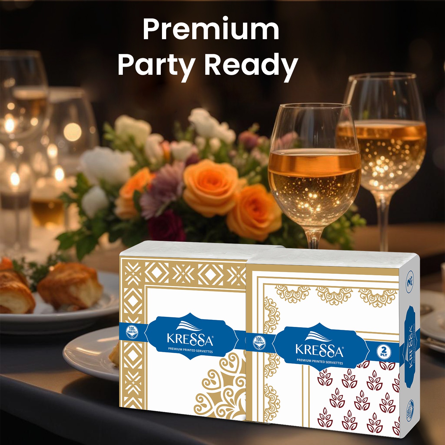 Kressa Premium Printed Napkins 40x40 cm (Party Prints), 2Ply Printed Tissue Paper - image 5
