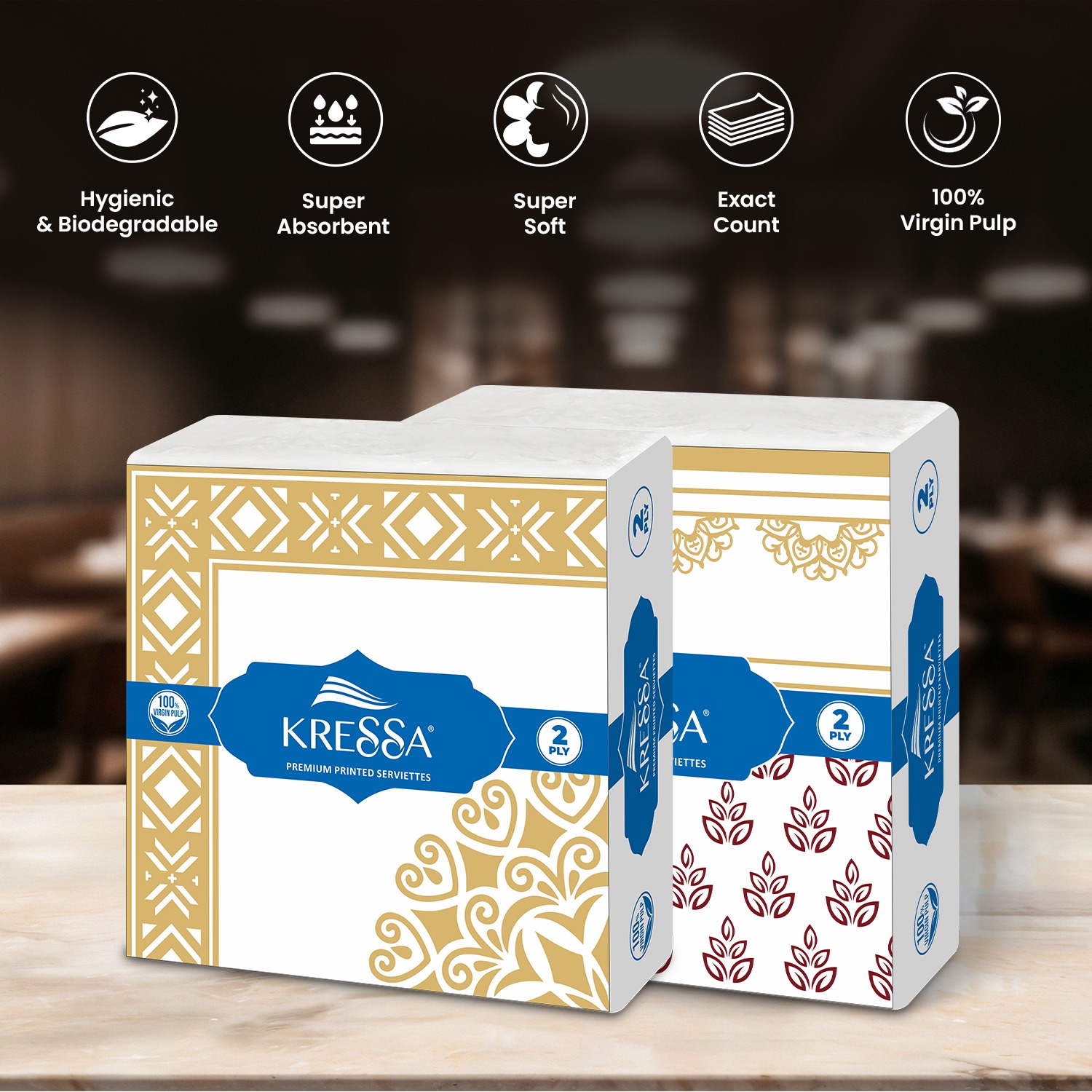 Kressa Premium Printed Napkins 40x40 cm (Party Prints), 2Ply Printed Tissue Paper - image 7