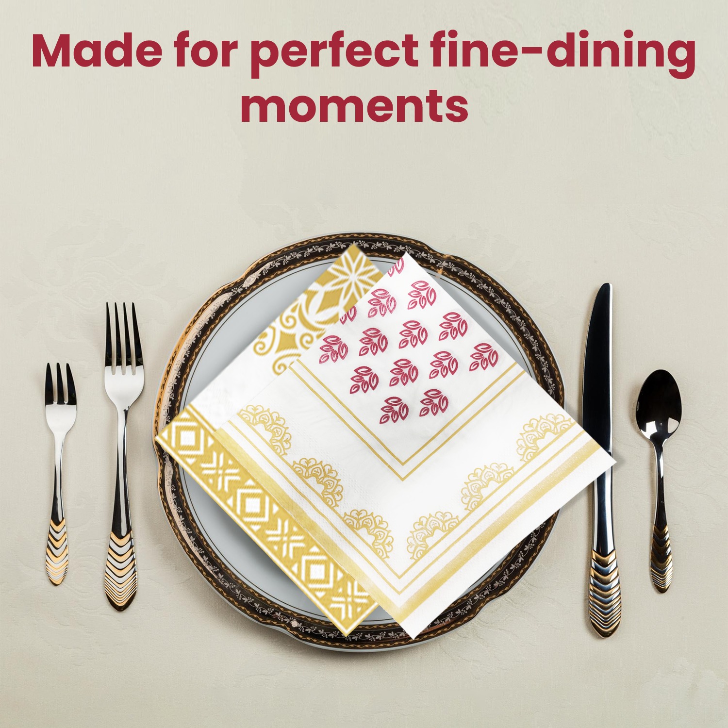 Kressa Premium Printed Napkins 40x40 cm (Party Prints), 2Ply Printed Tissue Paper - image 4
