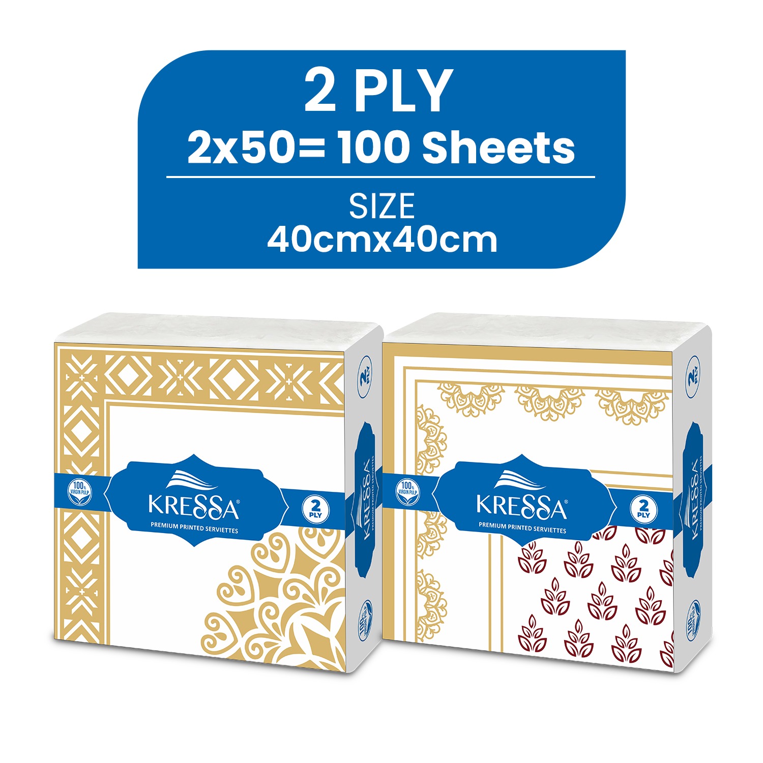 Kressa Premium Printed Napkins 40x40 cm (Party Prints), 2Ply Printed Tissue Paper - image 2