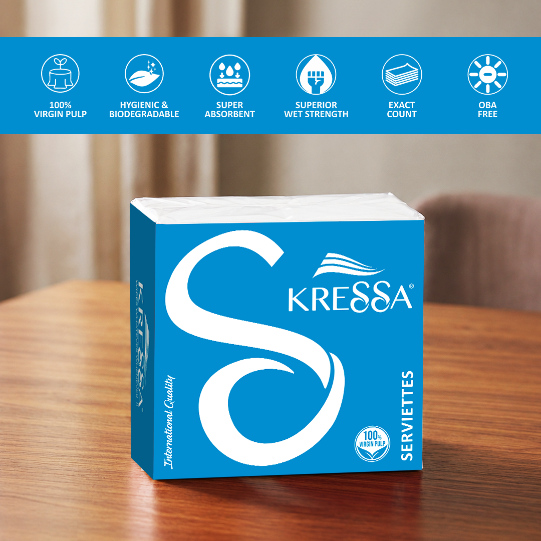 Kressa Paper Napkin, 30X30 CM 1Ply, 80 Pulls - image 4