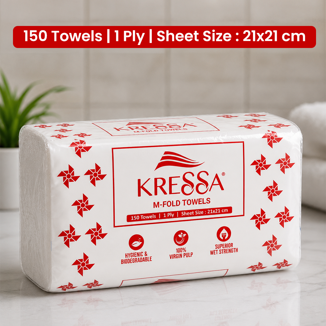 Kressa M Fold Tissue Paper Hand Towels, 150 Pulls Per Pack - image 2