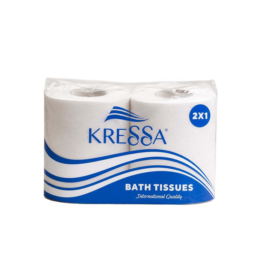Kressa Bathroom Tissue Roll, 2 Ply, 2 Rolls x 240 Pulls Per Roll