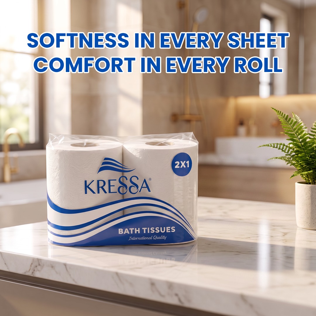 Kressa Bathroom Tissue Roll, 2 Ply, 2 Rolls x 240 Pulls Per Roll - image 2
