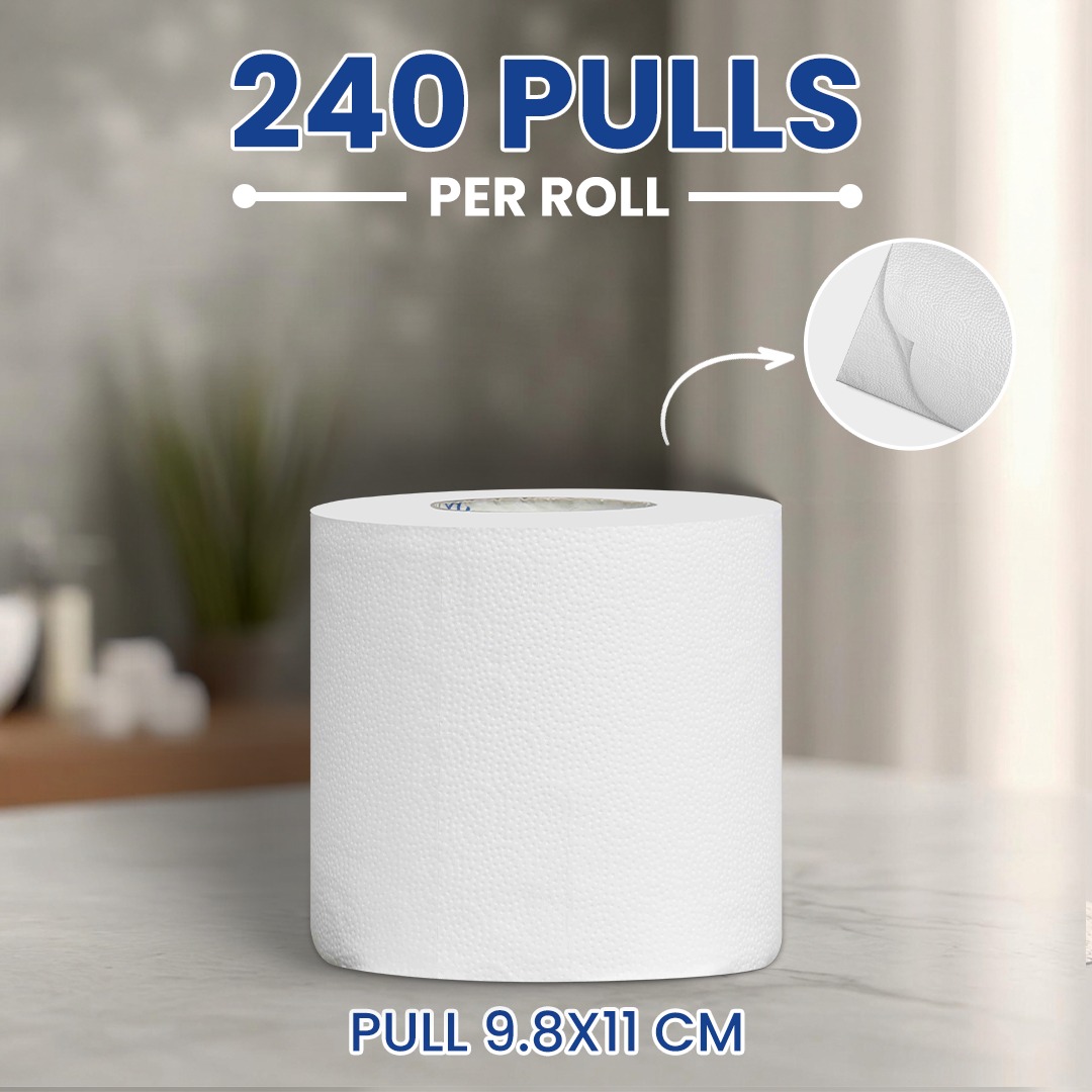 Kressa Bathroom Tissue Roll, 2 Ply, 2 Rolls x 240 Pulls Per Roll - image 4