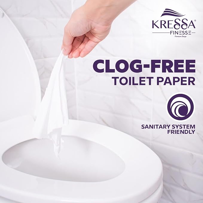 Kressa Finesse 3Ply Toilet Paper, 12 Rolls x 300 Pulls Per Roll - image 5
