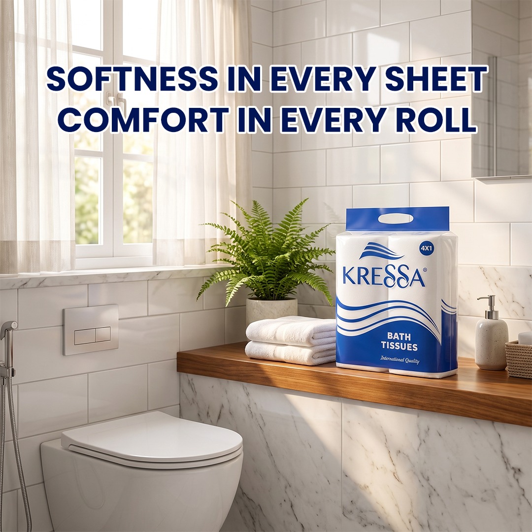 Kressa Toilet Tissue Roll, 2 Ply, 4 Rolls x 240 Pulls Per Roll - image 2
