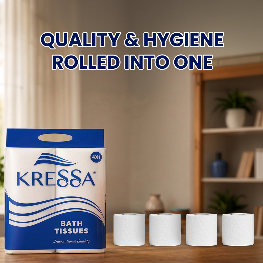 Kressa Toilet Tissue Roll, 2 Ply, 4 Rolls x 240 Pulls Per Roll - image 3