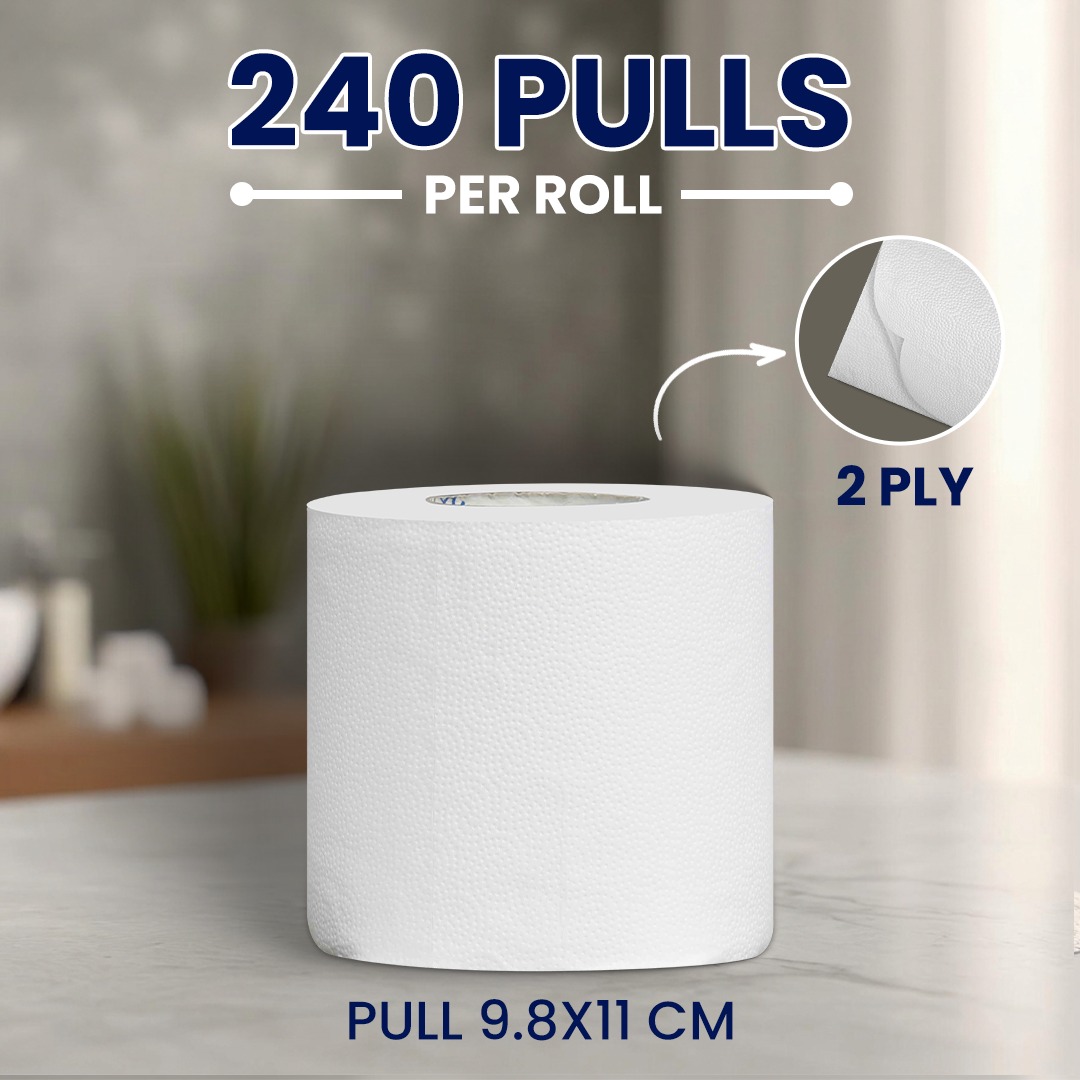 Kressa Toilet Tissue Roll, 2 Ply, 4 Rolls x 240 Pulls Per Roll - image 4