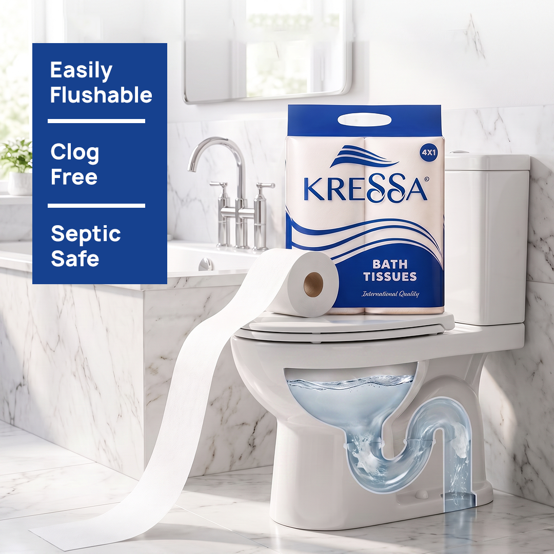 Kressa Toilet Tissue Roll, 2 Ply, 4 Rolls x 240 Pulls Per Roll - image 6