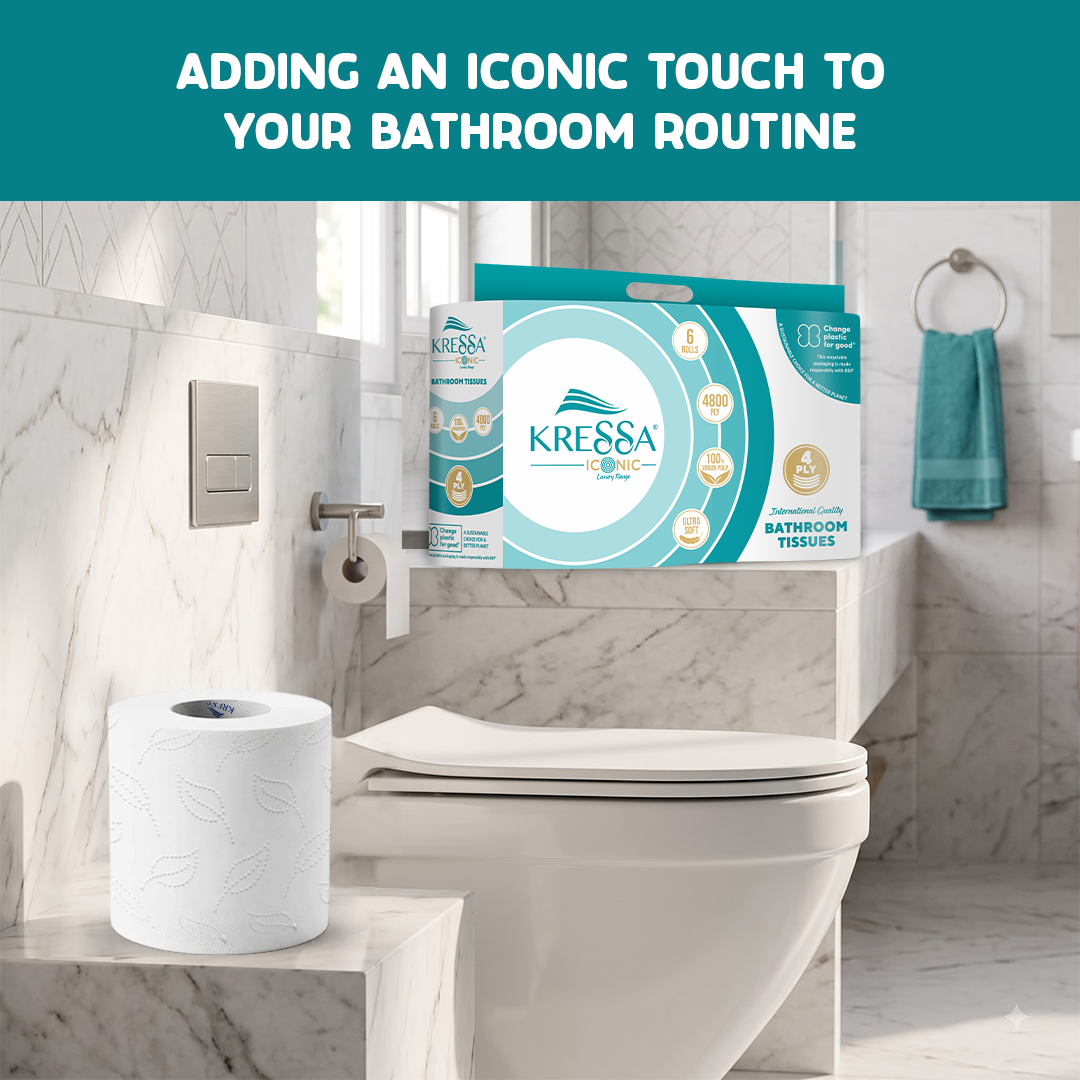 Kressa Iconic 4Ply Toilet Paper Roll, 6 Rolls x 200 Pulls, Soft & Strong - image 8