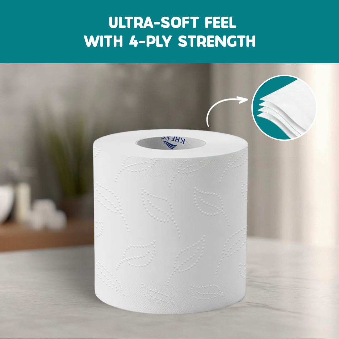 Kressa Iconic 4Ply Toilet Paper Roll, 6 Rolls x 200 Pulls, Soft & Strong - image 3