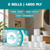 Kressa Iconic 4Ply Toilet Paper Roll, 6 Rolls x 200 Pulls, Soft & Strong - image 2