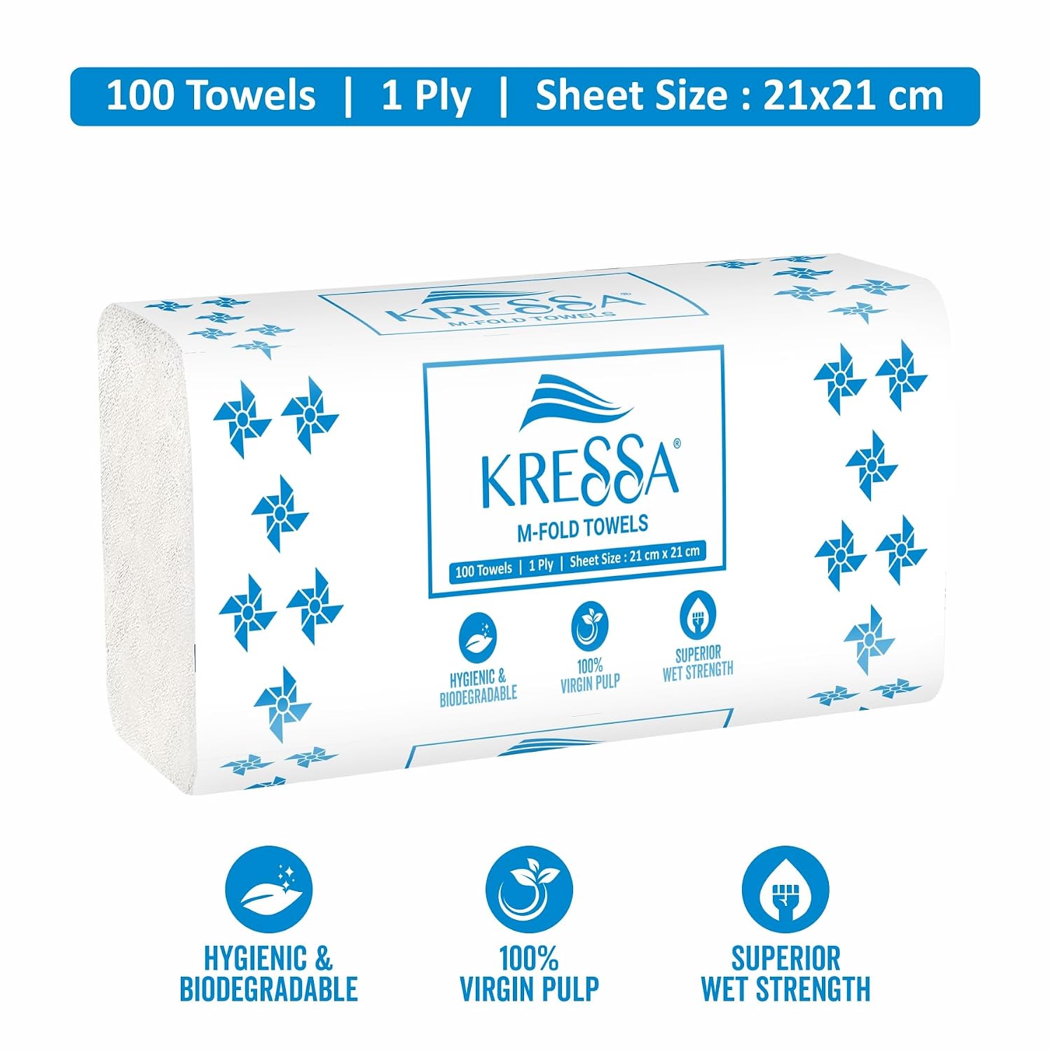 Kressa M Fold Tissue Paper Hand Towels, 100 Pulls Per Pack - image 2