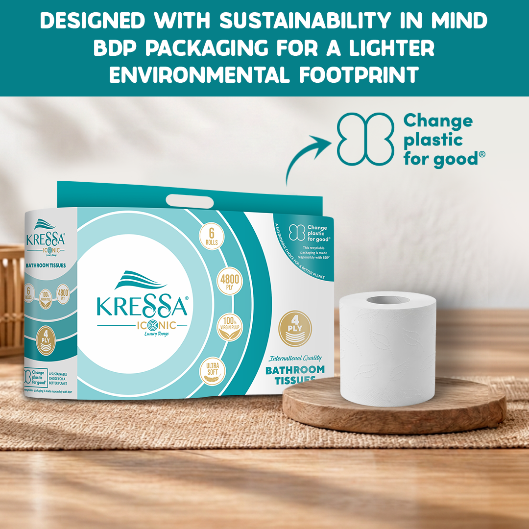 Kressa Iconic 4Ply Toilet Paper Roll, 6 Rolls x 200 Pulls, Soft & Strong - image 7